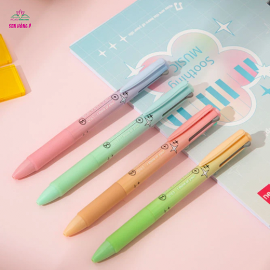Bút Bi 4 Ngòi 4 Màu Pastel Deli 0.7 mm - Phiên Bản Sơn Tùng M-TP Giới Hạn - Deli Q183