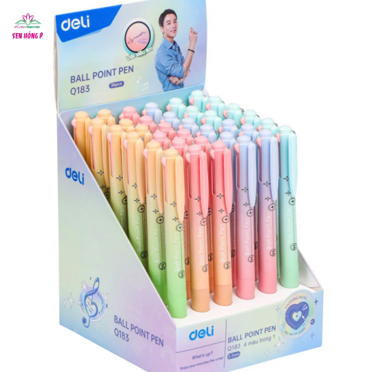 Bút Bi 4 Ngòi 4 Màu Pastel Deli 0.7 mm - Phiên Bản Sơn Tùng M-TP Giới Hạn - Deli Q183