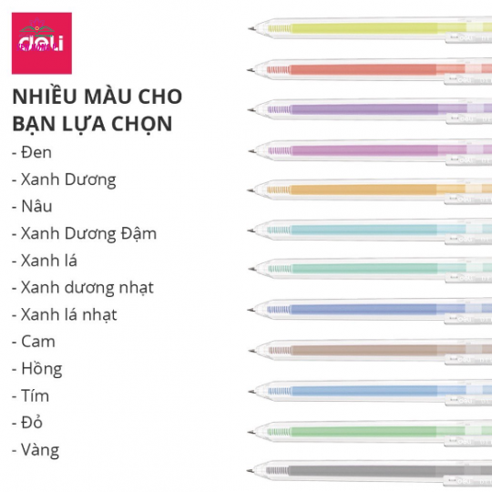 Bút Gel Deli G118 Nét 0.5mm Nhiều Màu