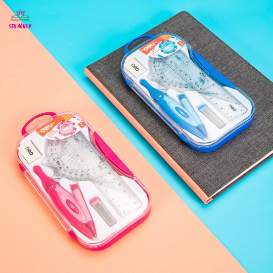 Bộ eke, compa Deli G30304 (Chì kim)