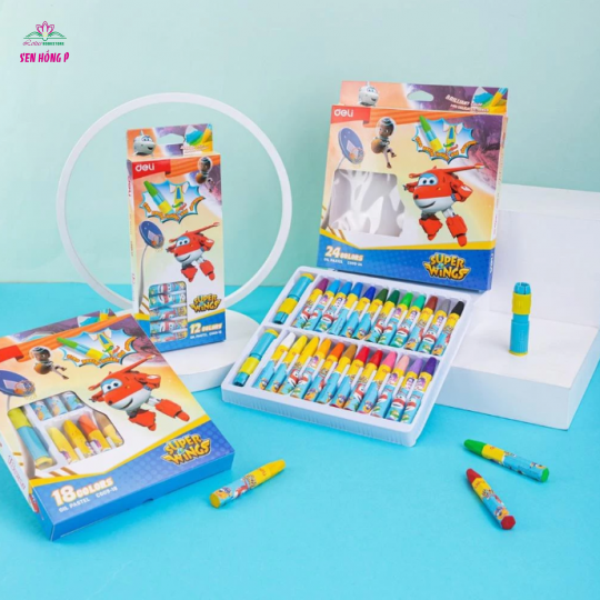 Bút Sáp Dầu Super Wings 18 Màu - Deli C009-18