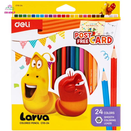 Hộp 24 Bút Chì Màu Larva - Deli EC115-24