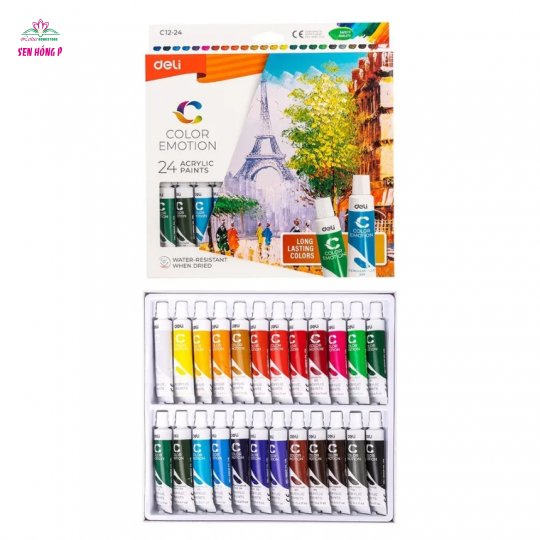 Màu Nước Acrylic 24 Màu Deli EC24 (có bán lẻ)