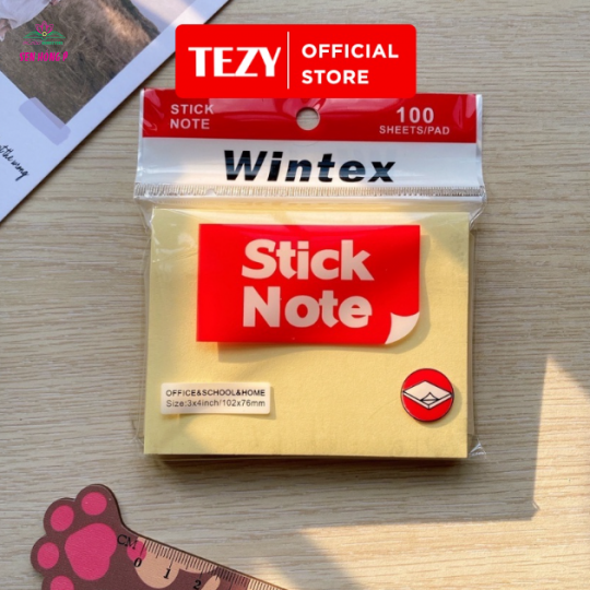 Giấy Note 3x4 WINTEX Stick Note Vàng  (100 Tờ)
