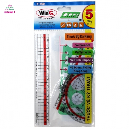Bộ 5 Cây Thước Dẻo Trắng WinQ T-160