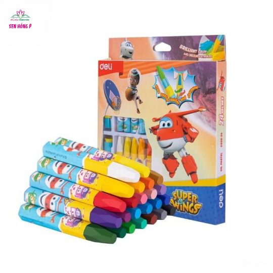 Bút Sáp Dầu Super Wings 24 Màu  - Deli C009-24  
